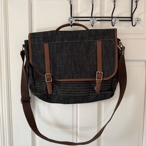 Fossil Black and Brown Men's Messenger Bag
